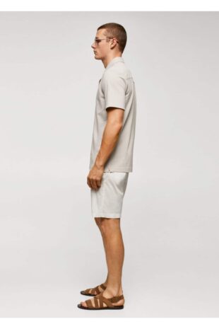 شلوار سفید فاق نرمال مردانه مانگو 57040551