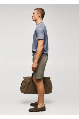 شلوار قهوه ای فاق نرمال مردانه مانگو 57040551