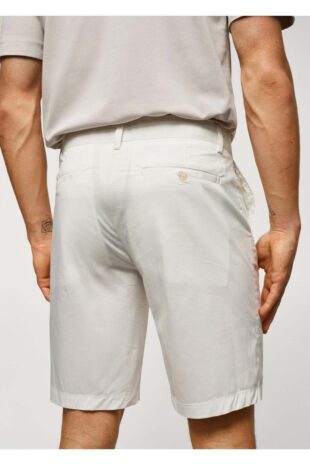 شلوار سفید فاق نرمال مردانه مانگو 57040551