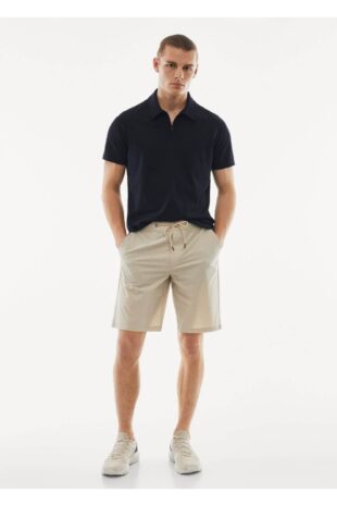 شلوار بژ فاق نرمال مردانه مانگو 57040566