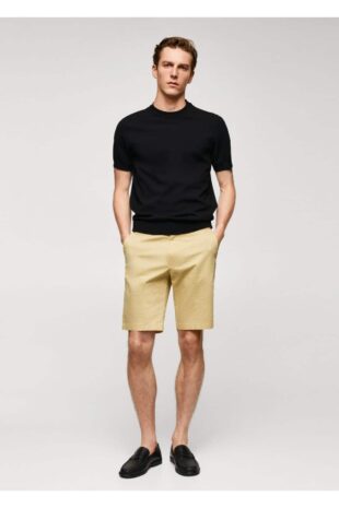 شلوار زرد فاق نرمال مردانه مانگو 57040568