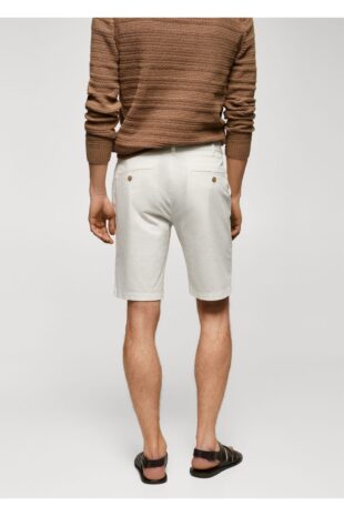 شلوار سفید فاق نرمال مردانه مانگو 57040568