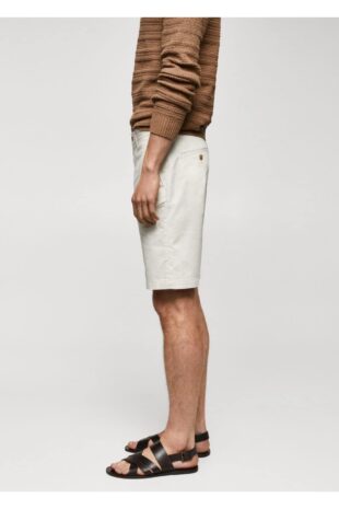 شلوار سفید فاق نرمال مردانه مانگو 57040568