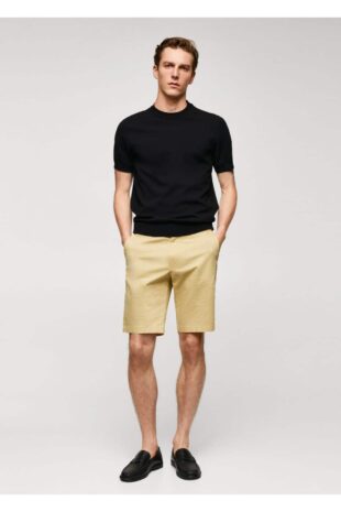 شلوار زرد فاق نرمال مردانه مانگو 57040568