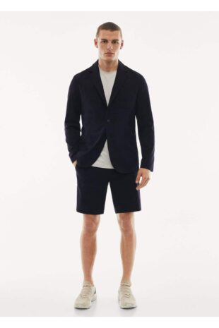 شلوارک لاجورد فاق نرمال مردانه مانگو 57040572