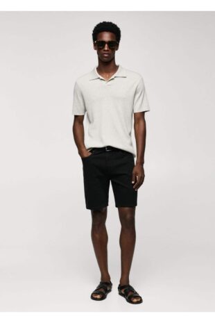 شلوار سیاه فاق نرمال مردانه مانگو 57040678