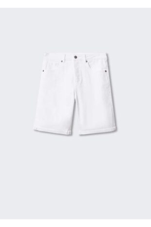 شلوارک سفید فاق نرمال مردانه مانگو 47086310