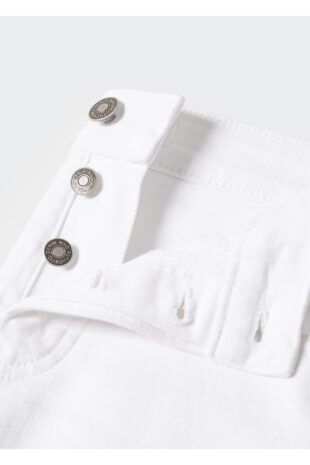 شلوارک سفید فاق نرمال مردانه مانگو 47086310