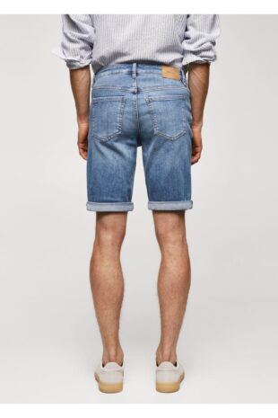 شلوار آبی فاق نرمال مردانه مانگو 57010681