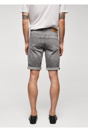 شلوار خاکستری فاق نرمال مردانه مانگو 57010682