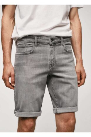 شلوار خاکستری فاق نرمال مردانه مانگو 57010682