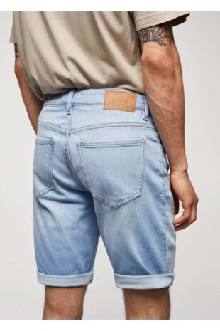 شلوار آبی فاق نرمال مردانه مانگو 57010683