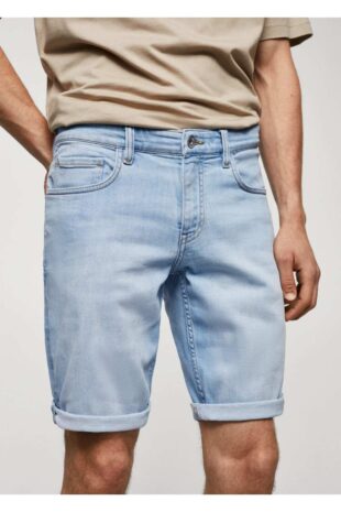 شلوار آبی فاق نرمال مردانه مانگو 57010683