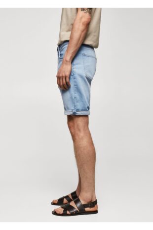 شلوار آبی فاق نرمال مردانه مانگو 57010683