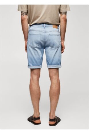 شلوار آبی فاق نرمال مردانه مانگو 57010683