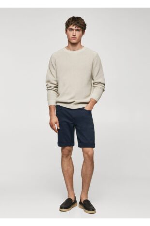 شلوار آبی فاق نرمال مردانه مانگو 57040688