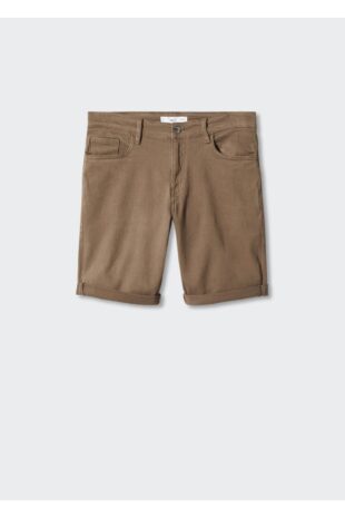 شلوار قهوه ای فاق نرمال مردانه مانگو 57040688