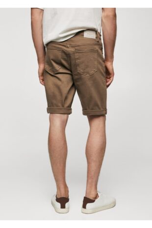 شلوار قهوه ای فاق نرمال مردانه مانگو 57040688