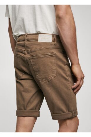 شلوار قهوه ای فاق نرمال مردانه مانگو 57040688
