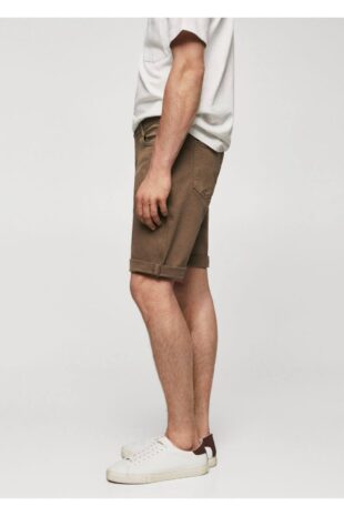 شلوار قهوه ای فاق نرمال مردانه مانگو 57040688