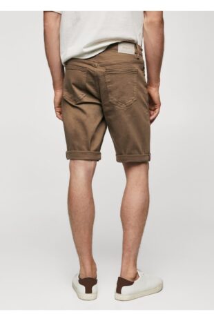 شلوار قهوه ای فاق نرمال مردانه مانگو 57040688