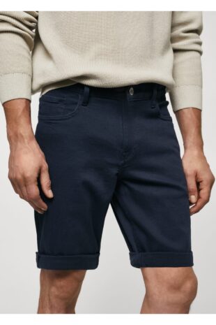 شلوار آبی فاق نرمال مردانه مانگو 57040688