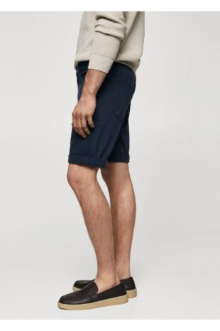 شلوار آبی فاق نرمال مردانه مانگو 57040688