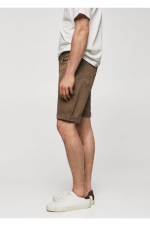 شلوار قهوه ای فاق نرمال مردانه مانگو 57040688