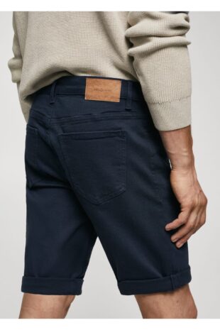 شلوار آبی فاق نرمال مردانه مانگو 57040688