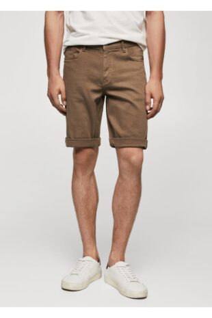 شلوار قهوه ای فاق نرمال مردانه مانگو 57040688
