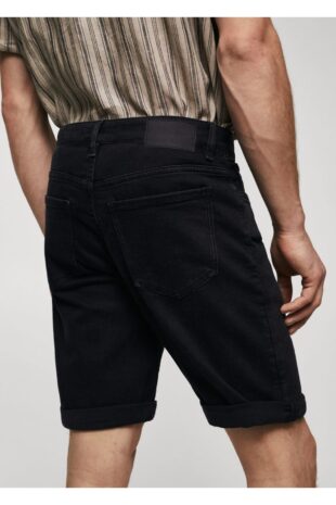 شلوار سیاه فاق نرمال مردانه مانگو 57040717