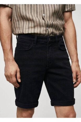 شلوار سیاه فاق نرمال مردانه مانگو 57040717