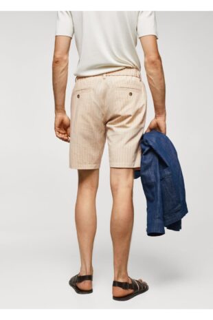 شلوار بژ فاق نرمال مردانه مانگو 57052503