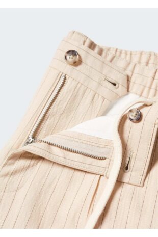 شلوار بژ فاق نرمال مردانه مانگو 57052503