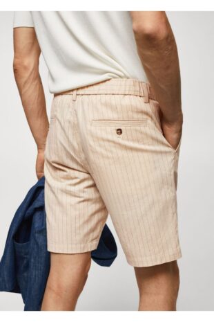 شلوار بژ فاق نرمال مردانه مانگو 57052503