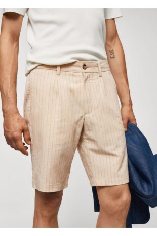 شلوار بژ فاق نرمال مردانه مانگو 57052503