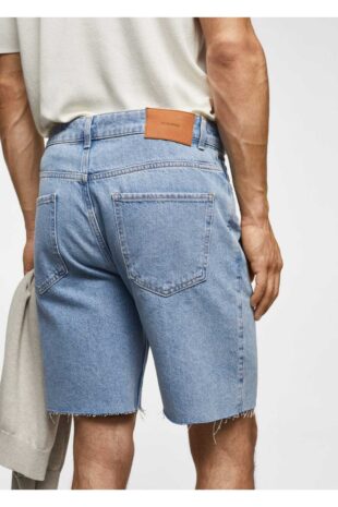 شلوار آبی فاق نرمال مردانه مانگو 57074400