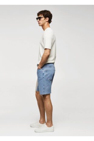 شلوار آبی فاق نرمال مردانه مانگو 57074400