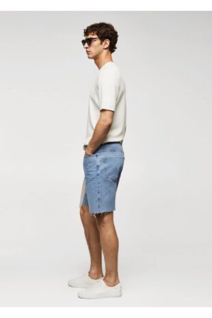 شلوار آبی فاق نرمال مردانه مانگو 57074400