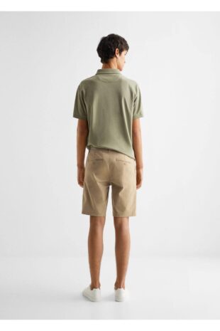 شلوارک بژ فاق نرمال مردانه مانگو 47075929