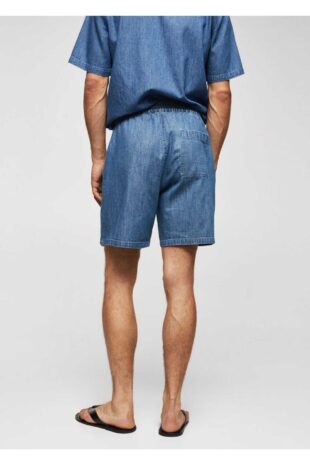 شلوار آبی فاق نرمال مردانه مانگو 57040686