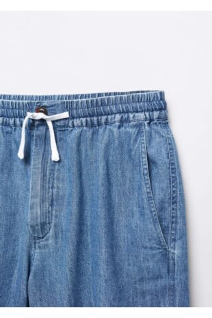 شلوار آبی فاق نرمال مردانه مانگو 57040686