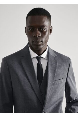 کت خاکستری مردانه مانگو 57030015