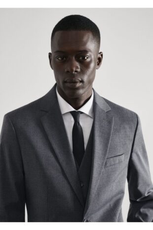 کت خاکستری مردانه مانگو 57030015