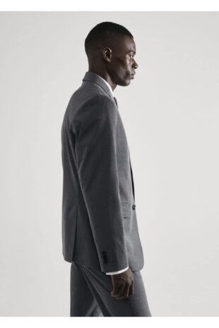 کت خاکستری مردانه مانگو 57030015