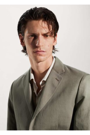 کت خاکی مردانه مانگو 57040547