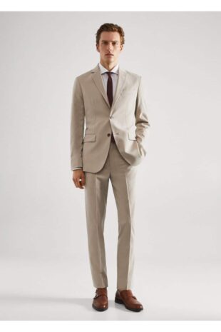 کت بژ مردانه مانگو 57040550