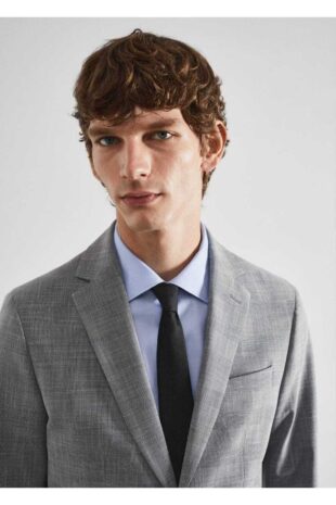 کت خاکستری مردانه مانگو 57050656