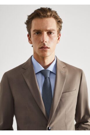 کت قهوه ای مردانه مانگو 57050662