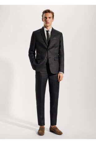 کت سیاه مردانه مانگو 57020027